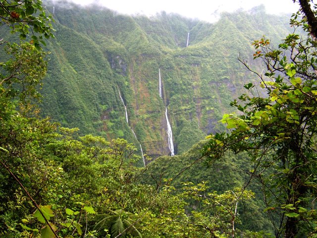 Souvent éloignées du sentier, les cascades coulent partout