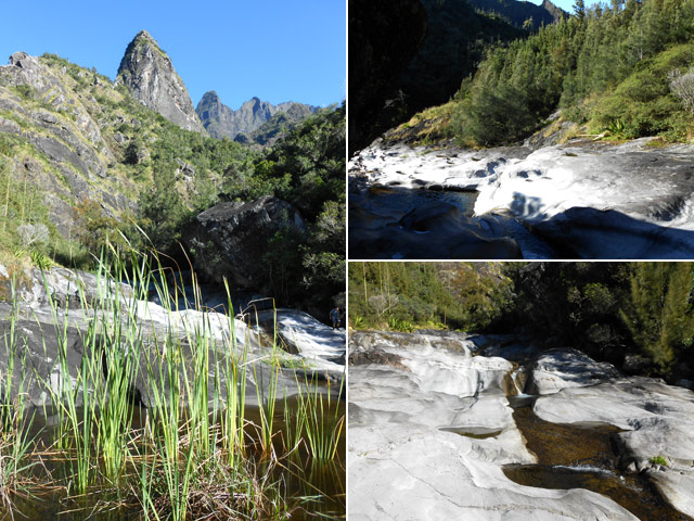 Les toboggans et le Pain de Sucre dont on atteindra le pied dans une heure