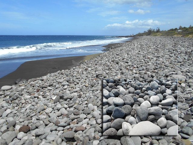 Trois possibilités de cheminement à choisir : plage, galets ou herbe