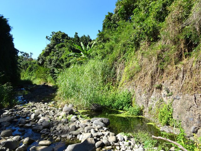 Passage obligatoire sur les galets du Bras Long