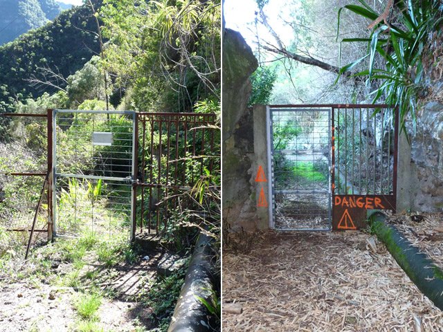 Les deux grilles fermant l'ouvrage. A chacun de prendre ses responsabilités
