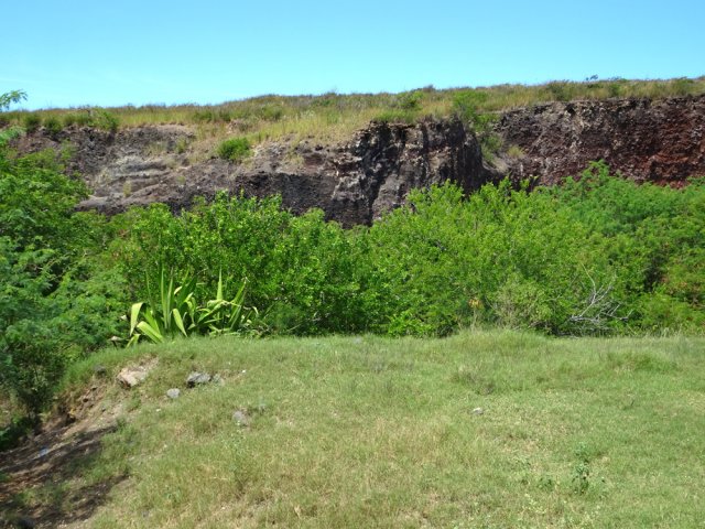On peut visiter le cratère envahi d'épineux