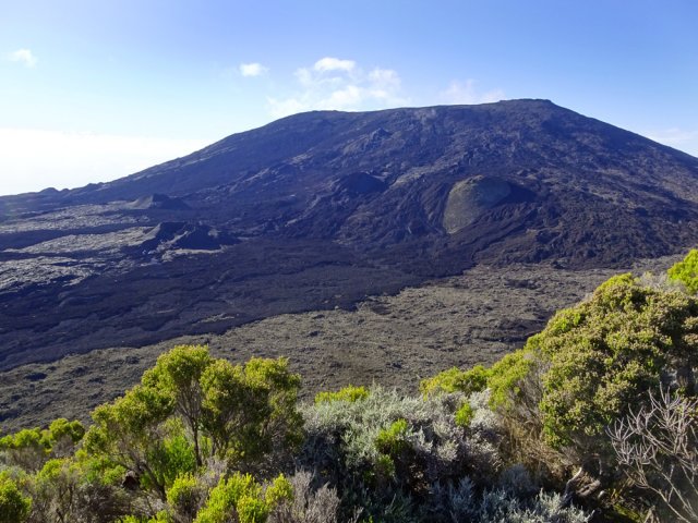 La flanc nord de la Fournaise vu du Piton de Partage
