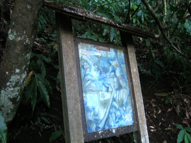 Les plaques pédagogiques souffrent beaucoup de l'humidité de la région