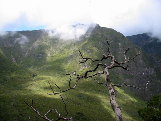 Le Cratère du Commerson dans le nuage