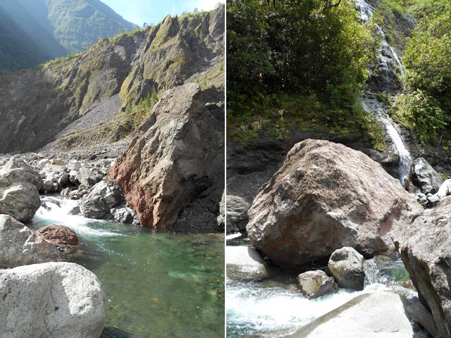 Un bassin proche du Grand Eboulis. Une autre cascade se terminant dans la Rivière des Pluies