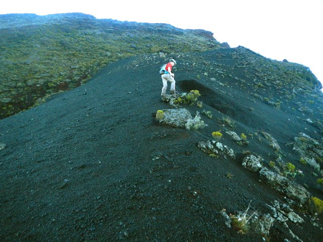 Seule vraie difficulté, la montée de la Pente Zézé, au milieu des clématites