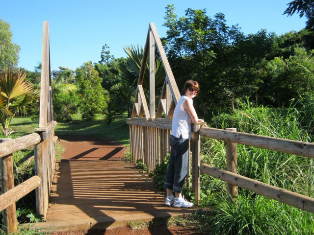 Une des passerelles qui enjambe la petite ravine