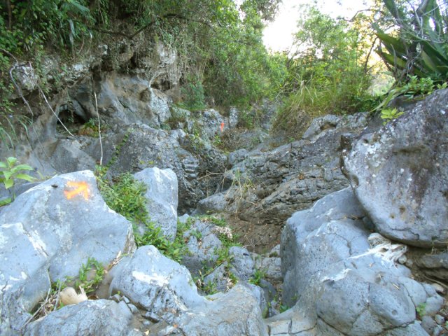 Le fond de la ravine, sans ses ouvrages, est plus difficile à parcourir