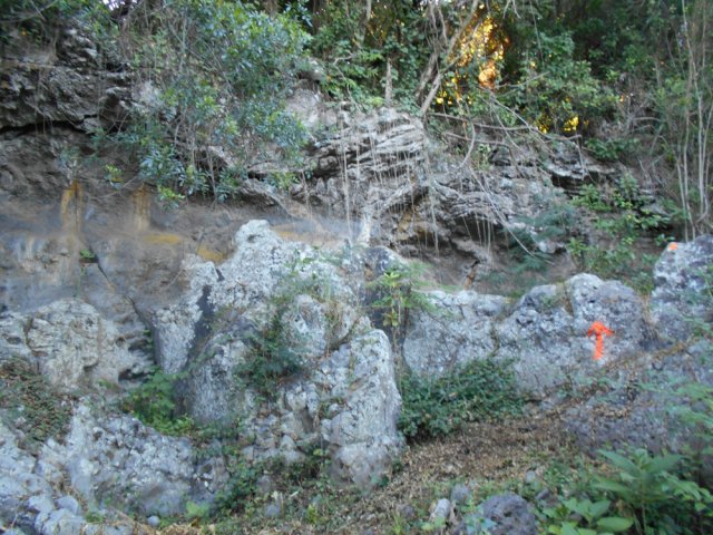 La falaise qui sépare du parcours de Bel Air