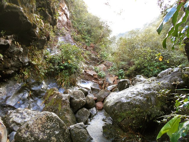 Le gros éboulis créé par le passage de Berguitta début janvier 2018