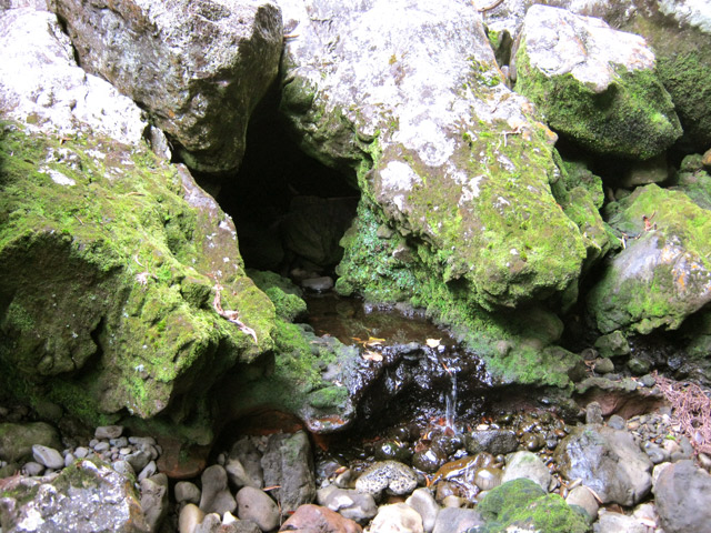 Chansons amont : une petite source surgissant d'une grotte