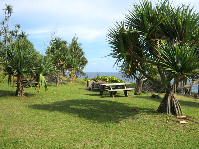 L'aire de pique-nique de la Ravine Glissante