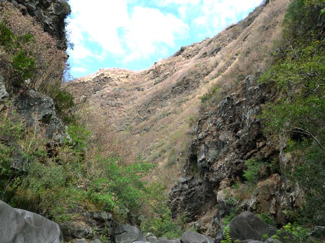 Le fond de la ravine, dans sa partie la plus étroite