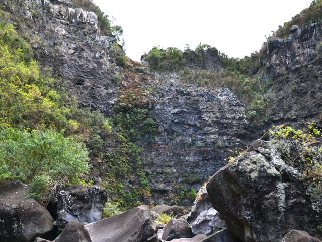 L'arrivée à la première cascade, impossible à franchir