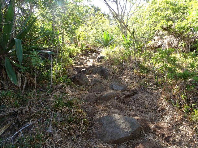 Il faut constamment lever le pied pour enjamber les pierres
