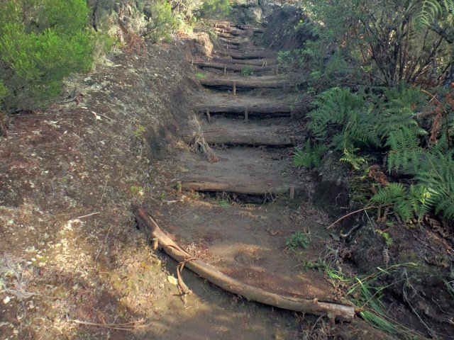 Longue traversée vers le kiosque jean Lauret par de fortes pentes
