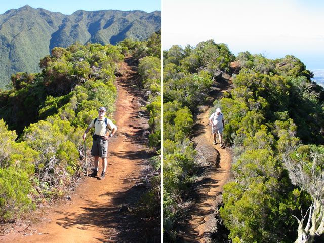 Deux portions du sentier en ligne de crête