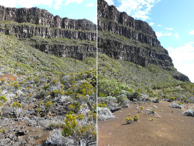 Les remparts avant la montée au Plateau des Basaltes