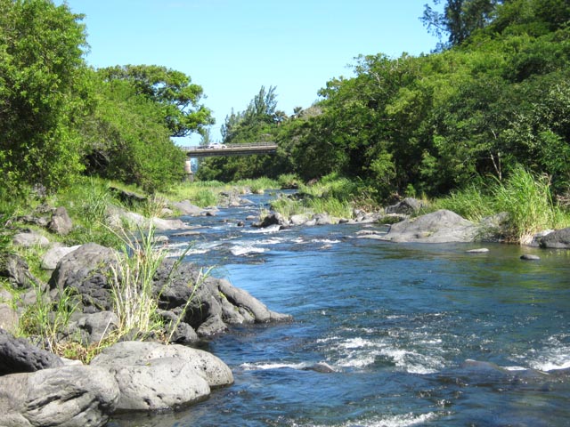 Départ de la randonnée le long de la Rivière Langevin