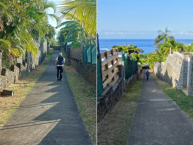 Une allée avec escaliers comme agréable premier raccourci