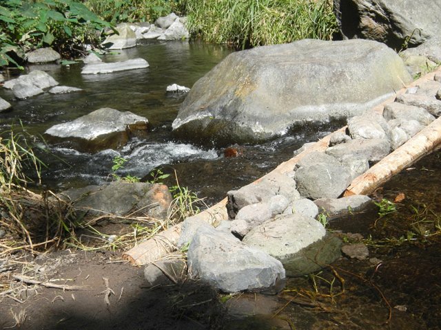 Un gué consolidé par des galets n'existe plus. Il était pratique pour garder les pieds secs