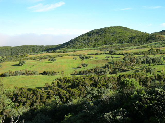 Le Piton Misère, en face des Trous Blancs