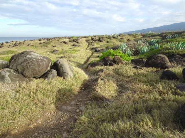 Préférer le petit sentier entre grillage et plage de galets