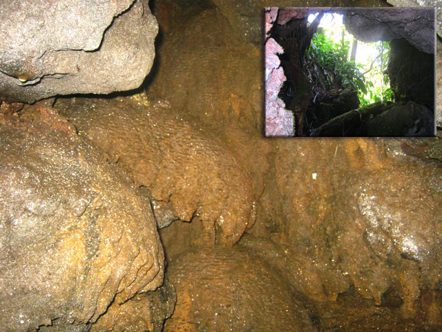 Les concrétions au début de la ravien souterraine