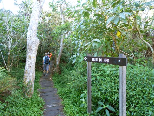 Le tout début du Sentier du Trou de fer. les planches ne durerent que quelques mètres