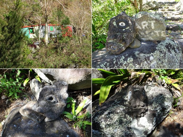 Art Mafate et ses sculptures près de chez Paul