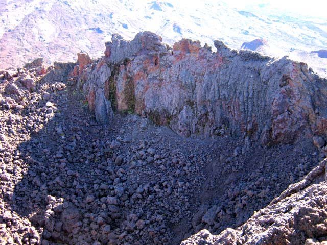 L'intérieur du cratère du Château Fort.
