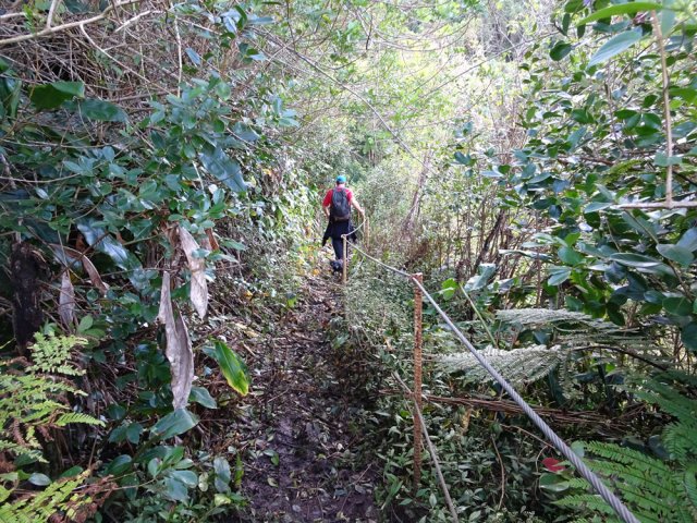 Beaucoup de boue sur cette partie protégée par des câbles