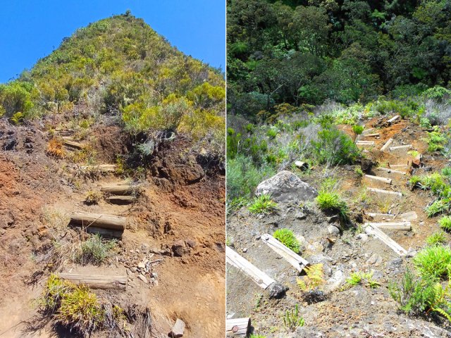 Les belles portions constituées de marches se dégradent lentement