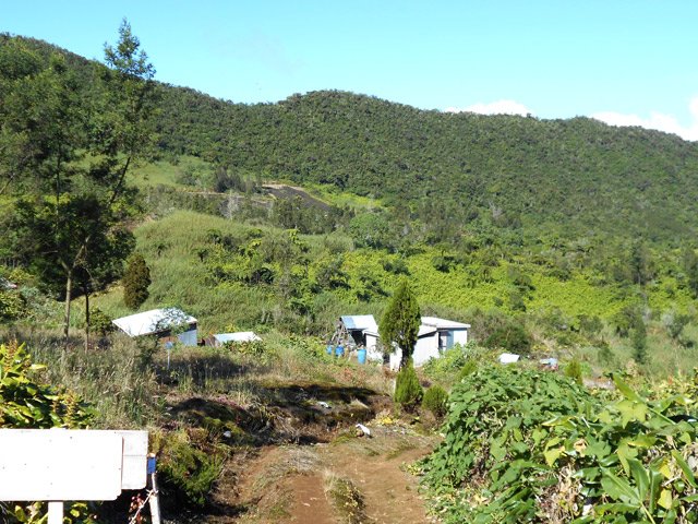 Arrivée dans la zone de maraîchages. Bien suivre le sentier de ce lieu calme