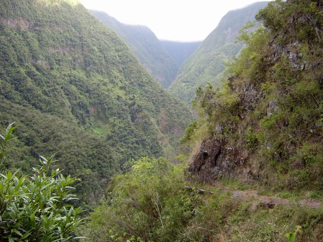 La Ravine Saint Denis qui se termine par l'Entonnoir