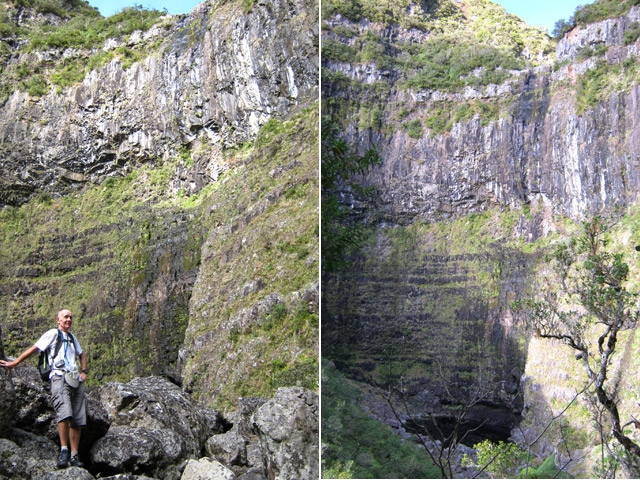 L'énorme falaise et le Bras Noir presque tari