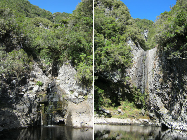Deux des cascades près du sentier botanique