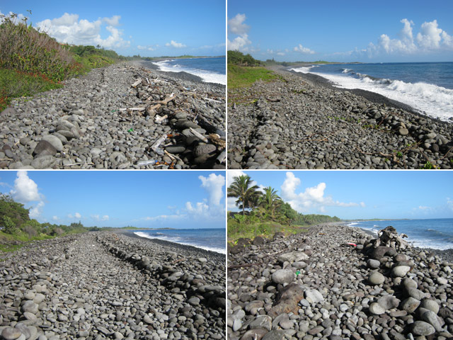 Des portions du chemin de galets, en plus ou moins bon état
