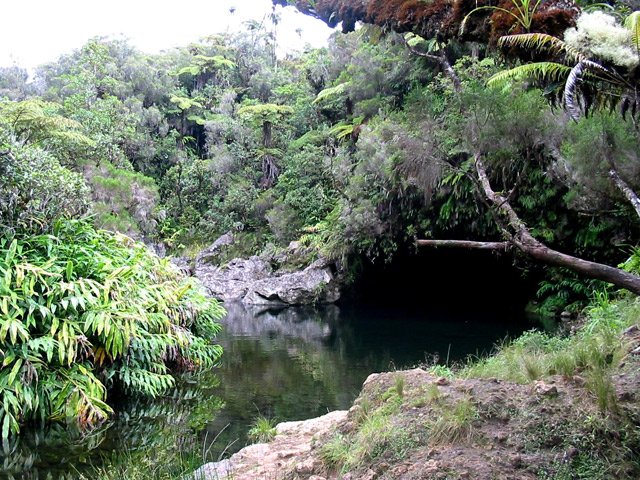 La grotte est profonde et sombre