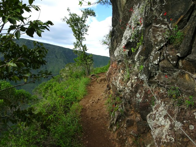 Rares portions étroites et vertigineuses, également sécurisées