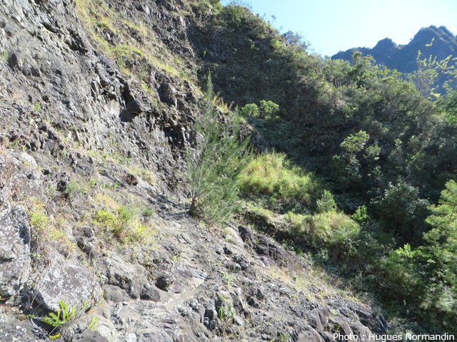 Zone d'anciens éboulis à passer avec prudence