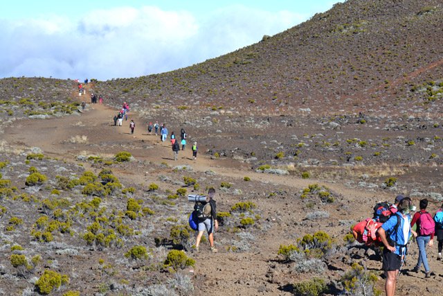 Une idée de la fréquentation moyenne un jour d'éruption