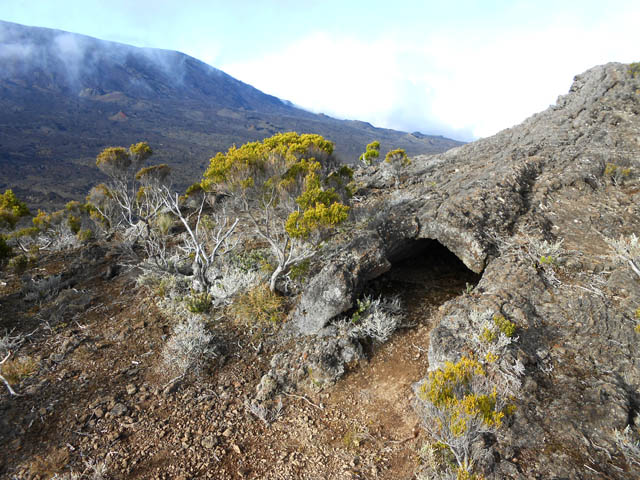 Très ancien tunnel de lave à 2300 mètres d'altitude