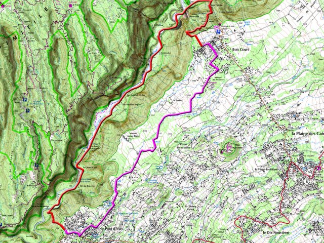 Employer le circuit mauve pour revenir à pied, au cas où ...