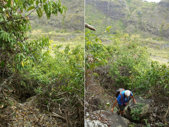 La pente est très sérieuse sur les 300 m d'escalade