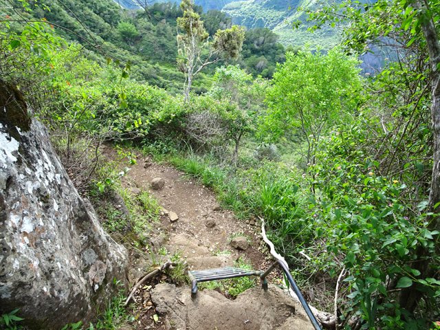 Portion plus pentue avec petit échelle