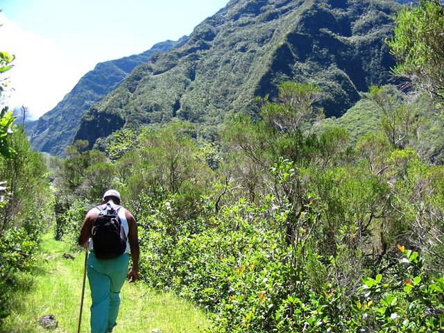 Portion plate et herbeuse à l'approche du village