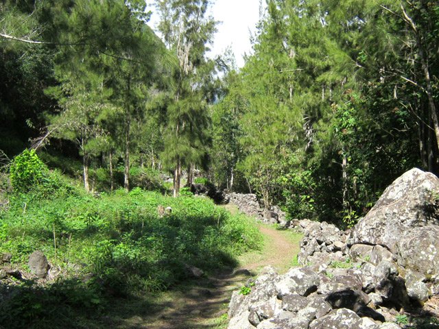 Petites murettes annonçant l'arrivée à Roche Plate