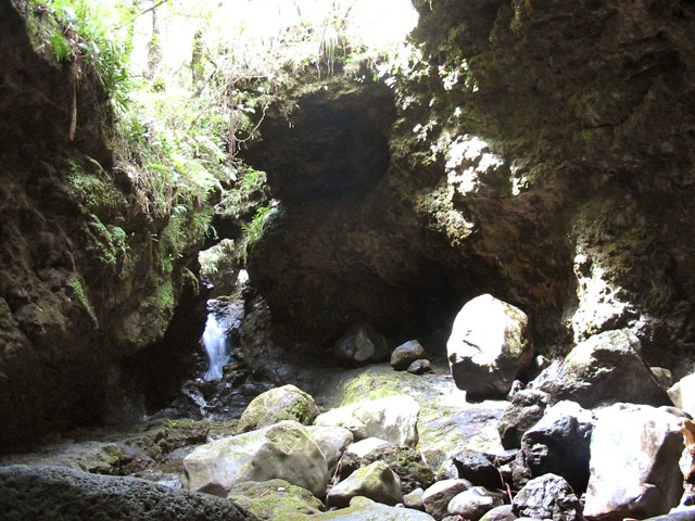 Remontée de la courte portion vers le tunnel de la Ravine Citron Galet